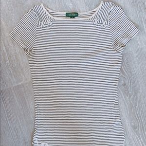 RL Crew/Scoop Neck Stripped Top Rope Detail